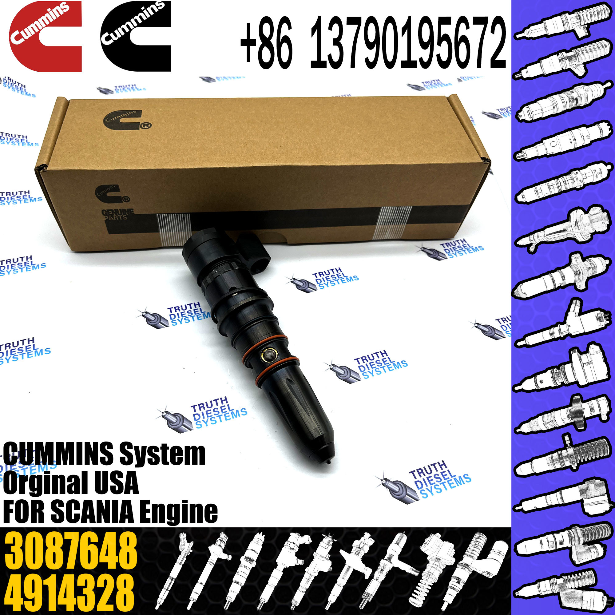 Diesel Fuel Injector 3406604 3411821 3071497 3087648 for C-ummins