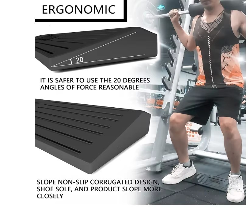 45 Degree Rubber Squat Wedges Block Non-Slip Squat Ramp And Slant Board For Full Motion Squat Exercise