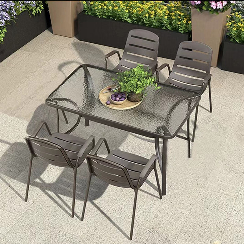 Outside Rattan Garden Table And Chairs Polyester 3 Piece Wicker Patio Set