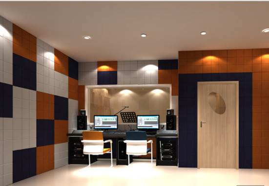 Square Carved Polyester Acoustic Panels 48 Pure Colors 600x600mm