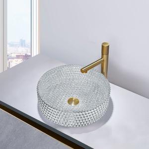China Modern Glass Wash Basin Silver Color Artistic Countertop Sinks wholesale