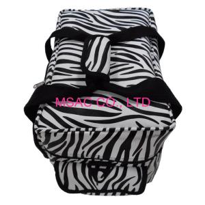 China Multi - Purpose Fabric Zebra Makeup Bag , Zipper Opening Makeup Carrying Case wholesale