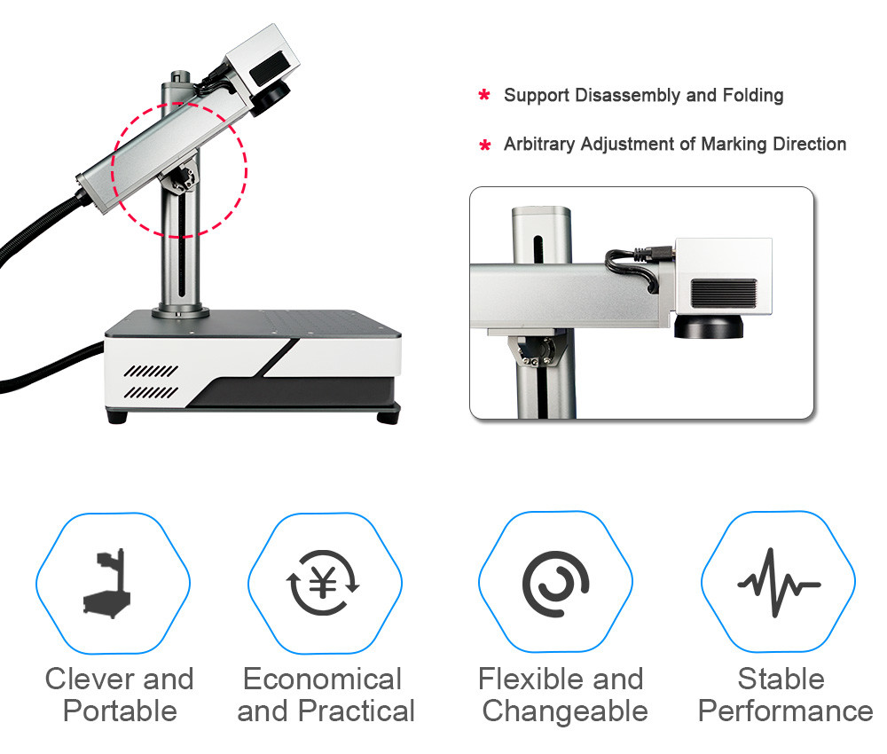 Tabletop Mini Small Fiber Laser Marking Machine 20W 25W For Metal / Non Metal