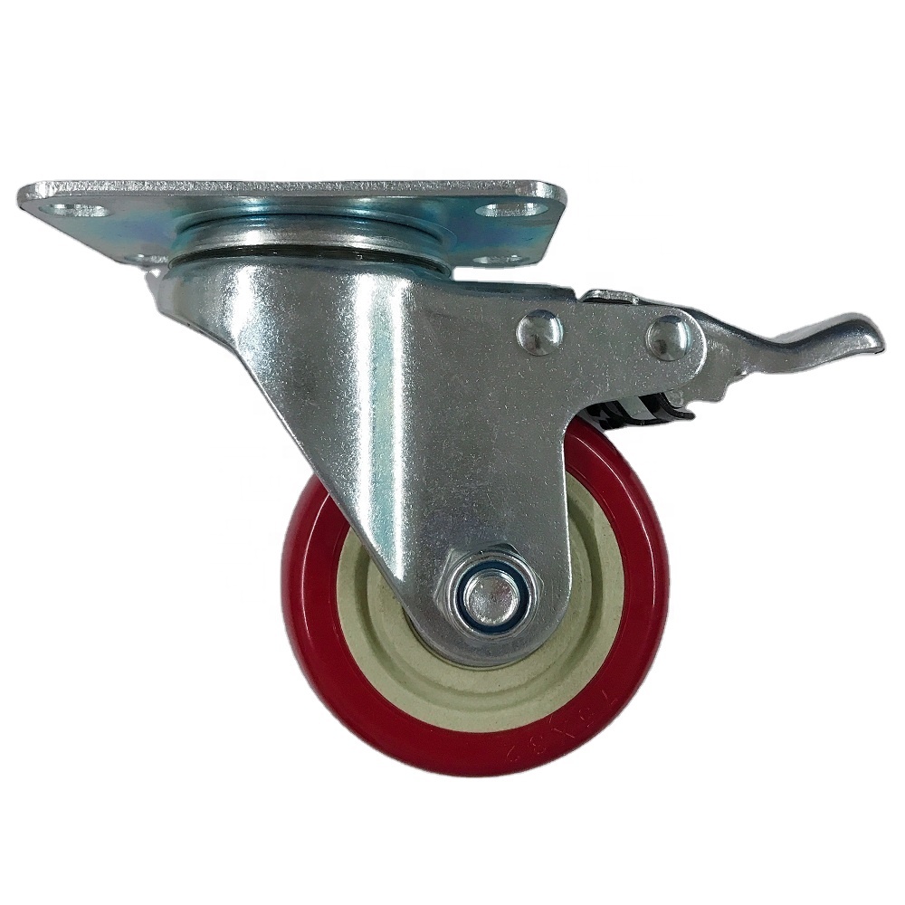 6 Inch Heavy Duty Swivel Industrial Caster Wheels Plate Silent Pu
