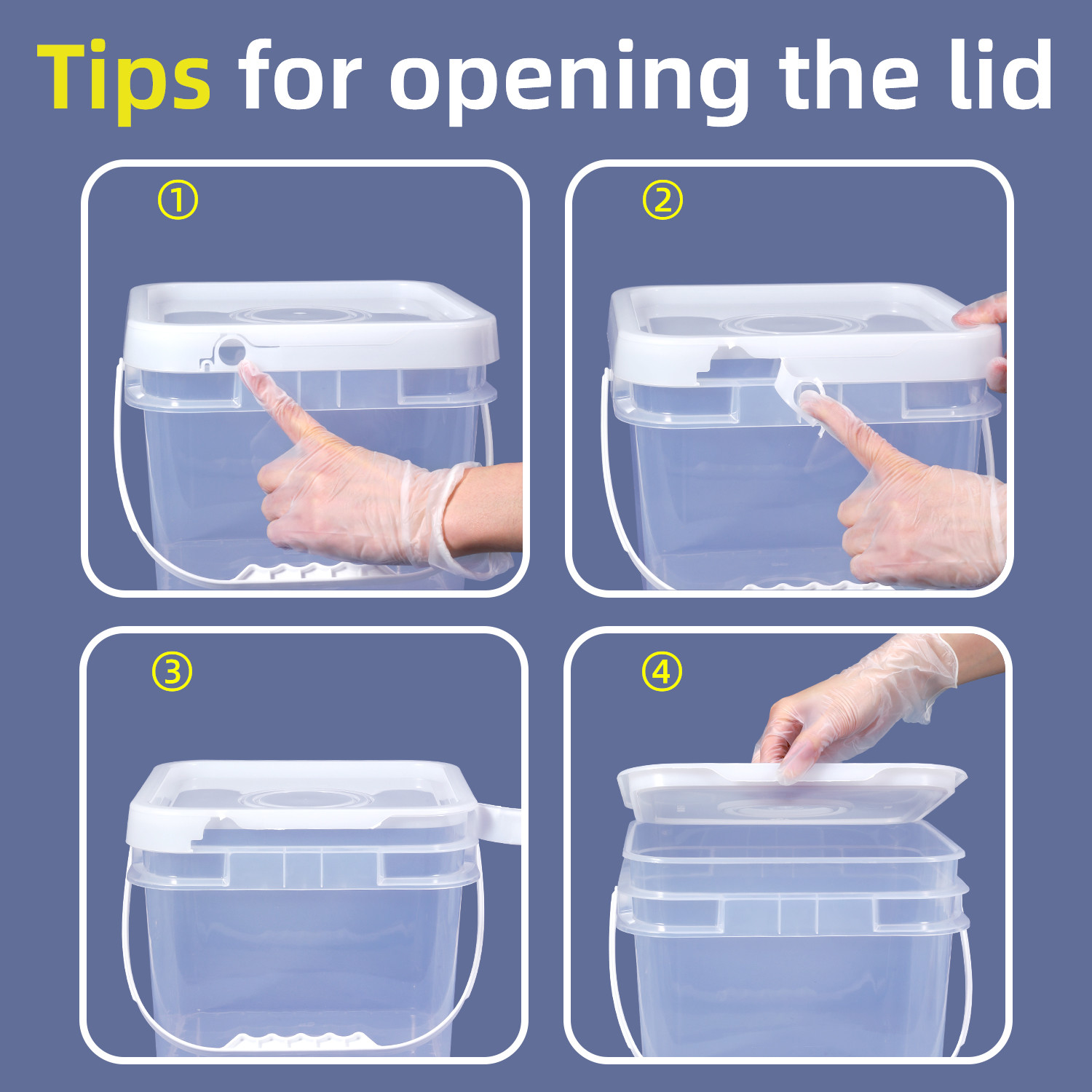 Factory Wholesale Food Safe IML Customized Sealed Empty Plastic Square Buckets Container for Packaging Pet Food