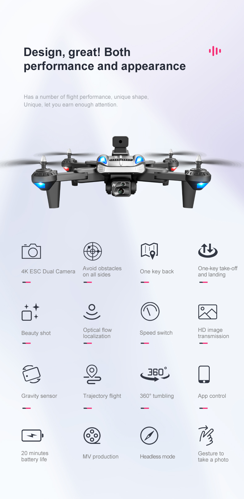 K8 Pro Drone Kit DIY with Camera 4K Ultra HD Camera Drones One Key Takeoff/Landing Private Mold Hot Hotsale