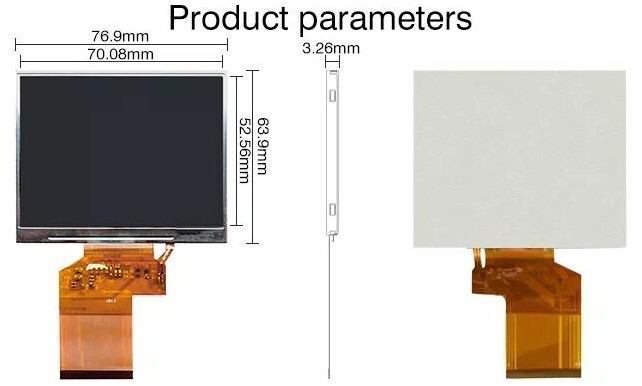 No Touch TTL Interface TFT LCD Display Module RGB Vertical Stripe