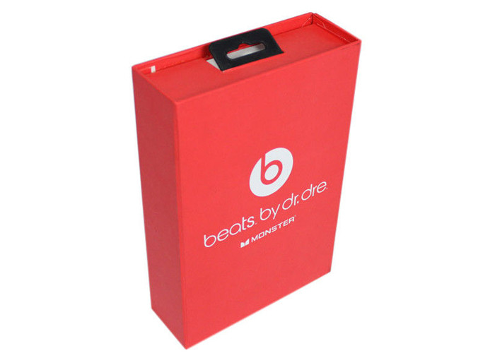 Red Storage Cardboard Paper Gift Box Custom Design Flocking Print