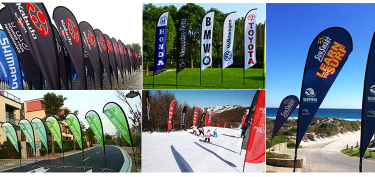 OEM Design Beach Banner Flags 200*90CM Custom Beach Flags Double Sided Printing