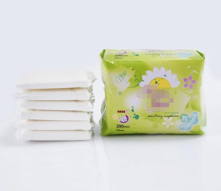 Night Use PE Back Sheet 290mm Lady Cotton Sanitary Pads
