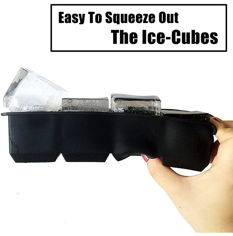 Ice Cube Trays – Large Silicone Ice Cube Mold For Freezer – Makes 8 Giant Whiskey Ice Cubes, Square Silicone Molds (2 Pack)