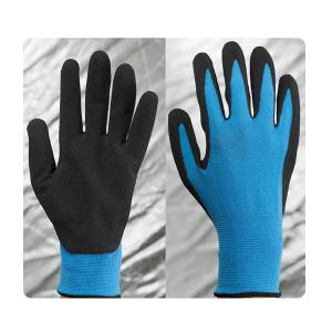 China Grease Resistant Wood Working Thin Breathable Hand Safety Black Nitrile Gloves wholesale