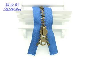 China High End Garment Open Ended Zips , 25 Inch Metal Zips For Bags Cotton / 100% Polyester Tape wholesale