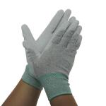 White Cleanroom Antistatic Nylon ESD PU Palm Gloves