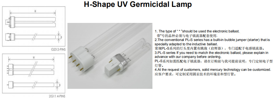 PL-L55W Uvc Sterilizer Lamp 2G11 Tubes blub Led light 55W Uv Lamp Tube Sterilizer