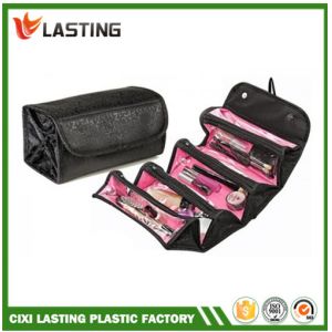 China Travel Cosmetic  Makeup Bag Hanging Rolling Toiletry Organizer Black wholesale