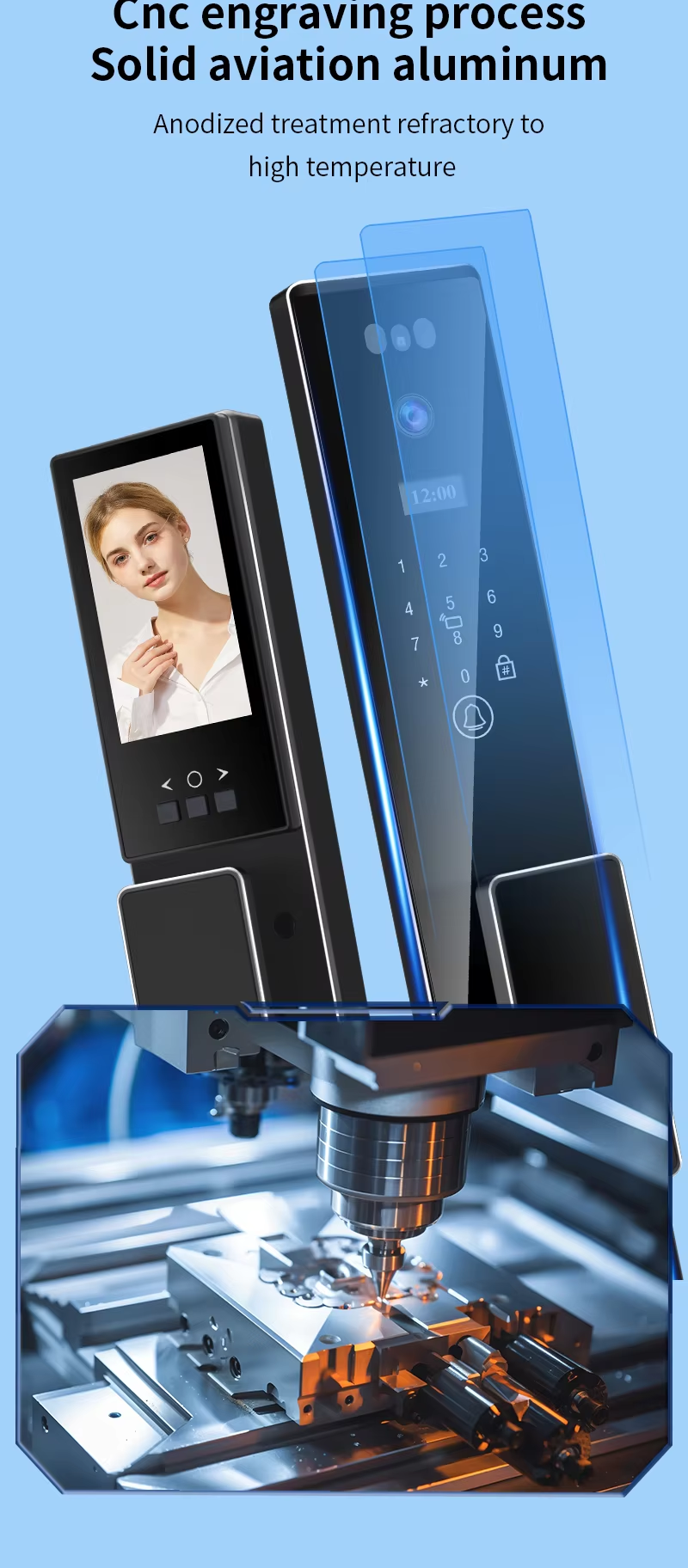 S555 Smart Home Door Lock With Card Key Code Tuya Wifi Fingerprint For Home Apartment