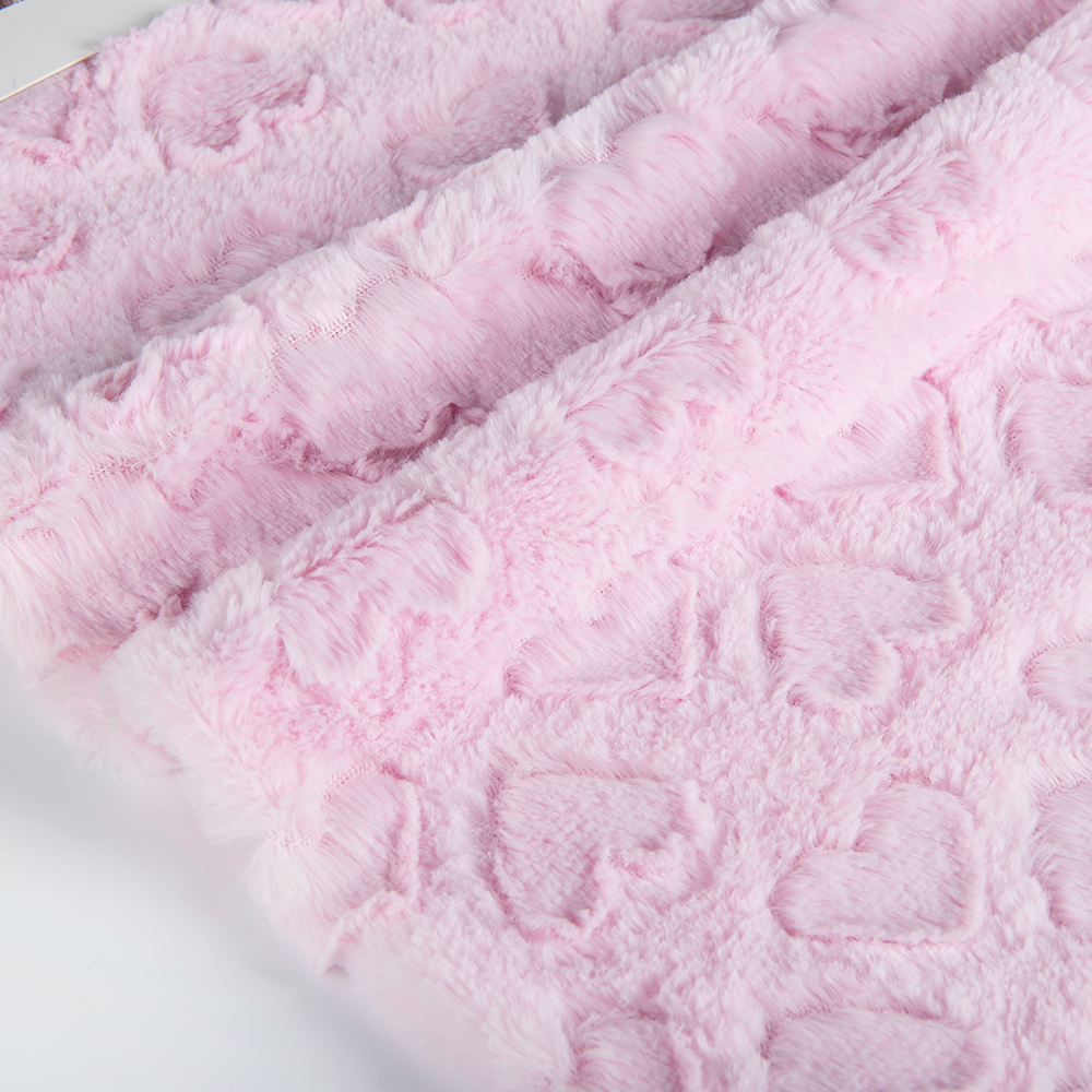 Home Bed Soft Faux Fur Fabric for Women's Winter Coat Polyester Stripe Embossing Fabric