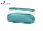 Bath Set Leather Cosmetic Bag Super Clear PVC Body Top Zipper 19.5X6.5X12.5cm