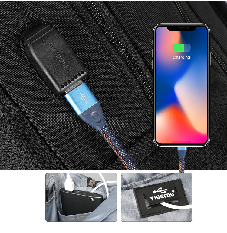 Anti Bacterial Theft Usb Charging Business Travel Backpacks 15.6 Inches