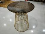 Brown Surface 72cm Wrought Iron Glass Coffee Table