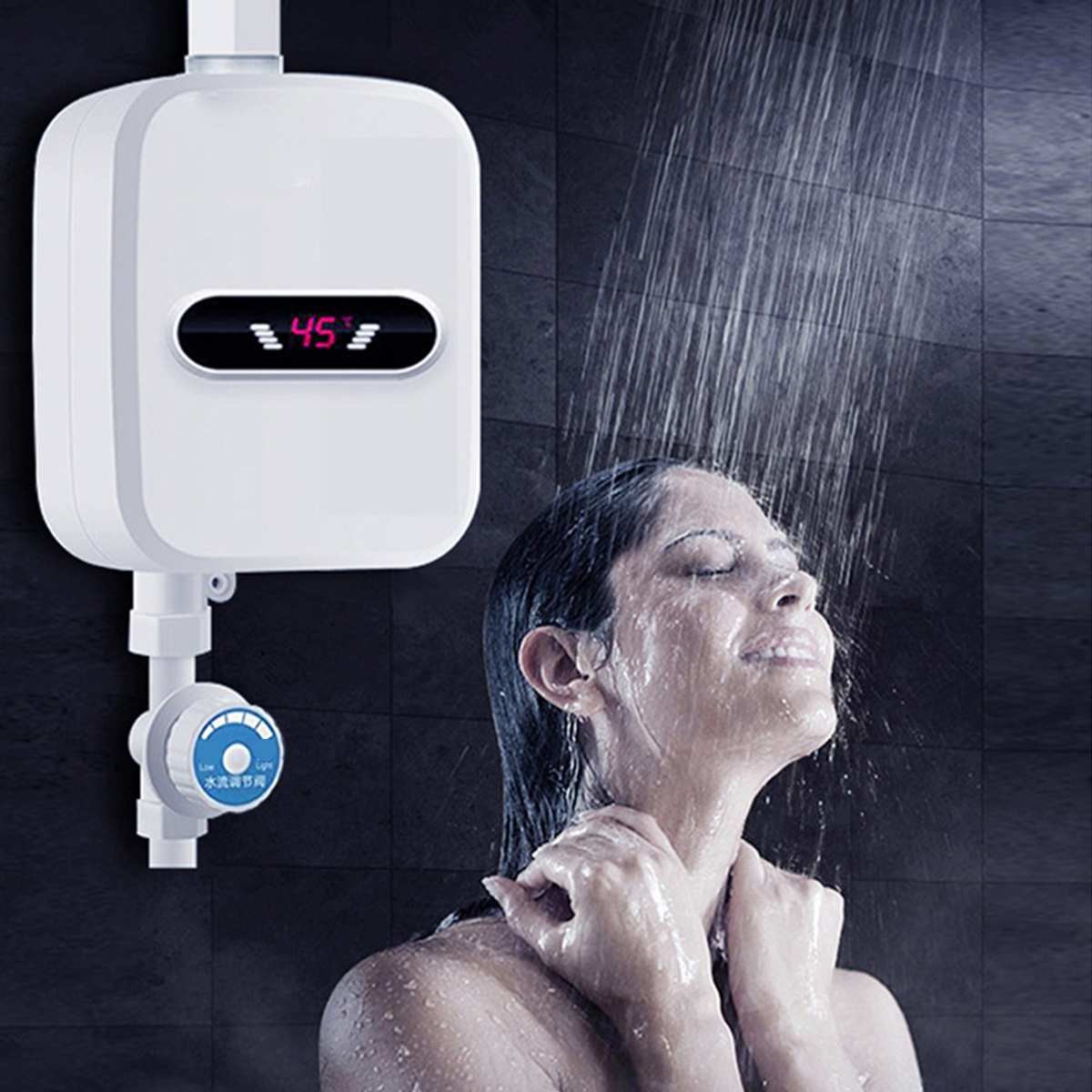 3500W 220V Mini Electric Tankless Instant Hot Water Heater With Shower Head