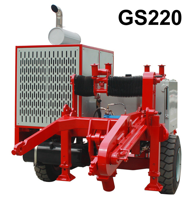 Red Color Power Line Stringing Equipment Max Intermittent Pull 220kN Hydraulic Pulley