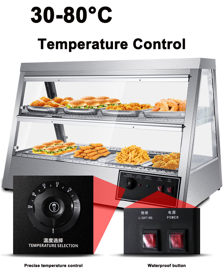 Long Life Service Eco-friendly Multifunctional Double Layer Food Warmer Display Durable