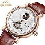 Brief Moon Phase Mens Mechanical Watches Water Resistant Sports Use