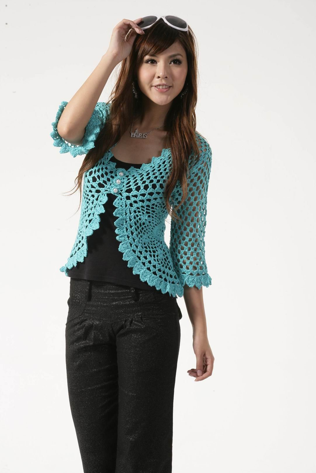 Women Fashion Crochet Shoulder Strapless Knitted Sweater Long Sleeved Embroidery Pullover Women Clothing
