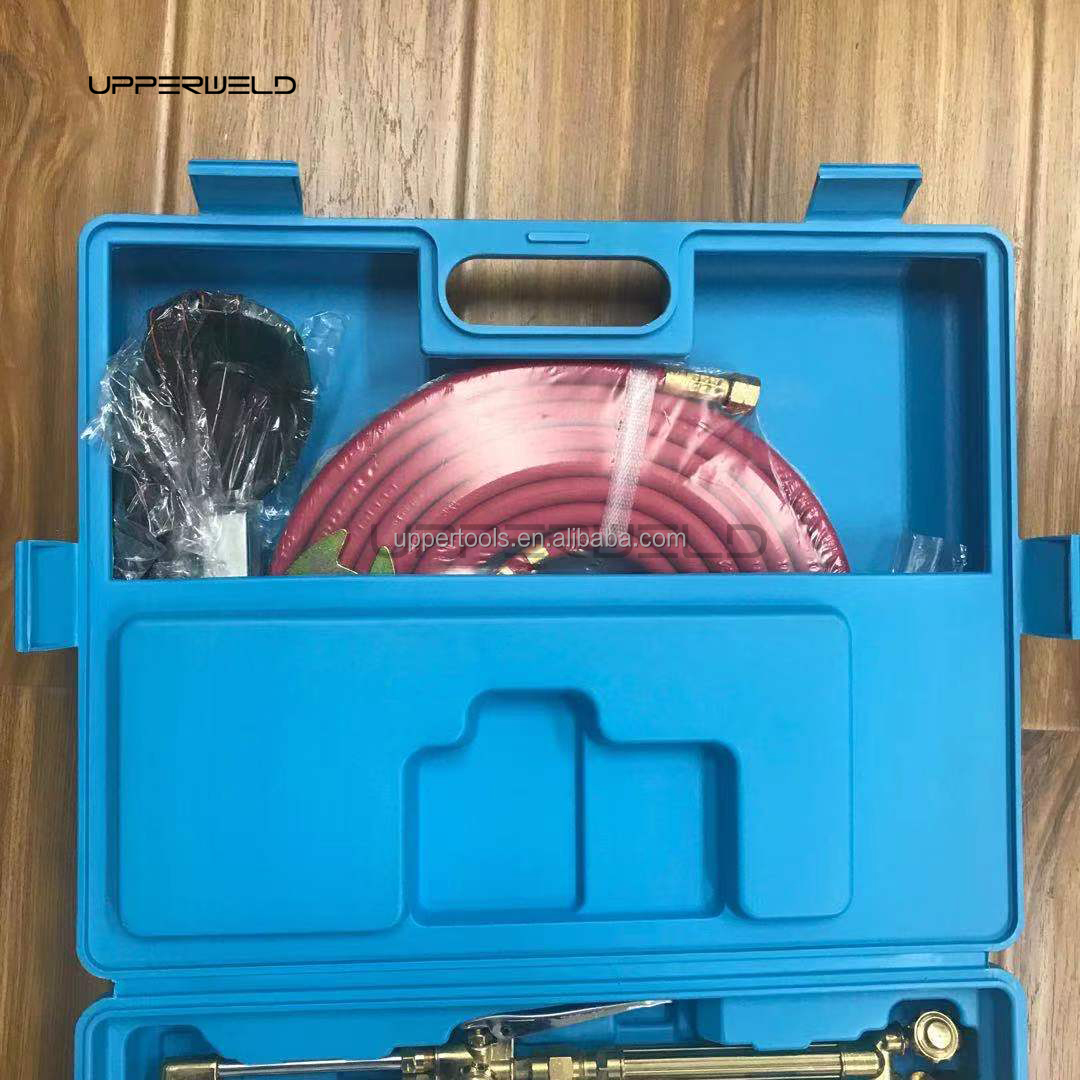 Forged Brass Body Portable Oxy Brazing Welder Tool Set with Two Hose Regulator Gauges