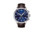 Printed Black Dial Chronograph Watch 2pcs Stainless Steel Button Brown / Black