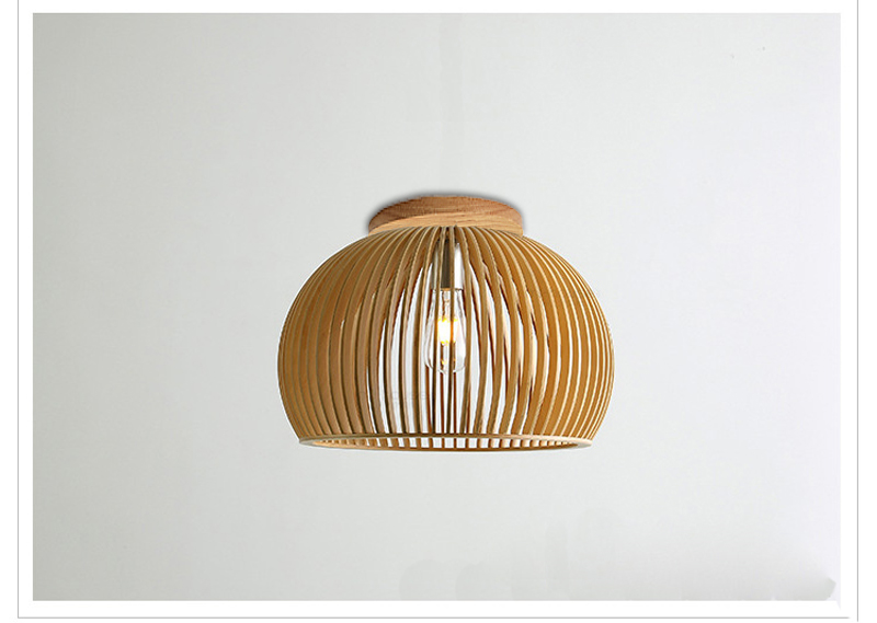 Modern Wood Birdcage E27 Ceiling Lights Nordic Home Deco Bamboo Weaving Wooden Ceiling Lamp(WH-WA-53)