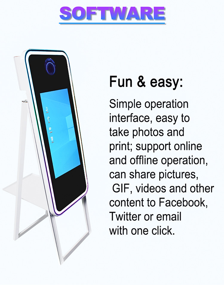 Popular Magic Mirror Photobooth Big Screen 40 Inch Selfie Mirror Booth
