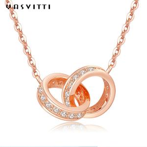 China 6.7X8.2mm 2.08g Silver Chain Necklace 18k Plate Double Loop Necklace wholesale