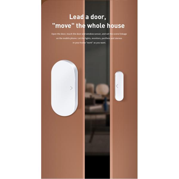 White Zigbee Window Door Sensor Wifi Door Alarm System App Remote Control