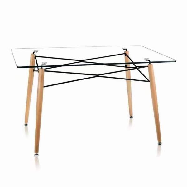 North Europe EAM toughened glass table household simple modern fashion rice