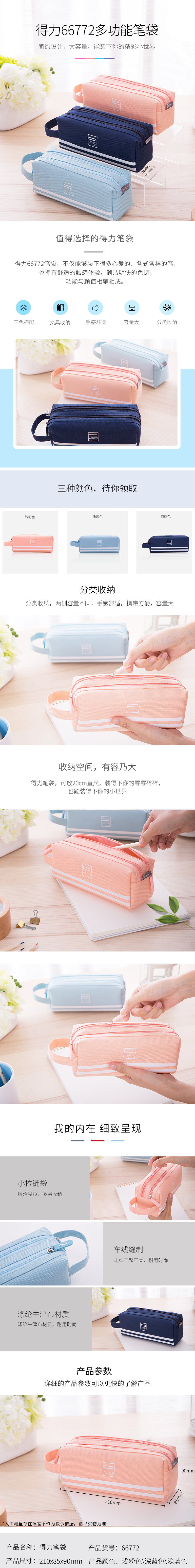 Large Capacity Plain Canvas Pencil Case , Customized Logo Zipper Pencil Pouch