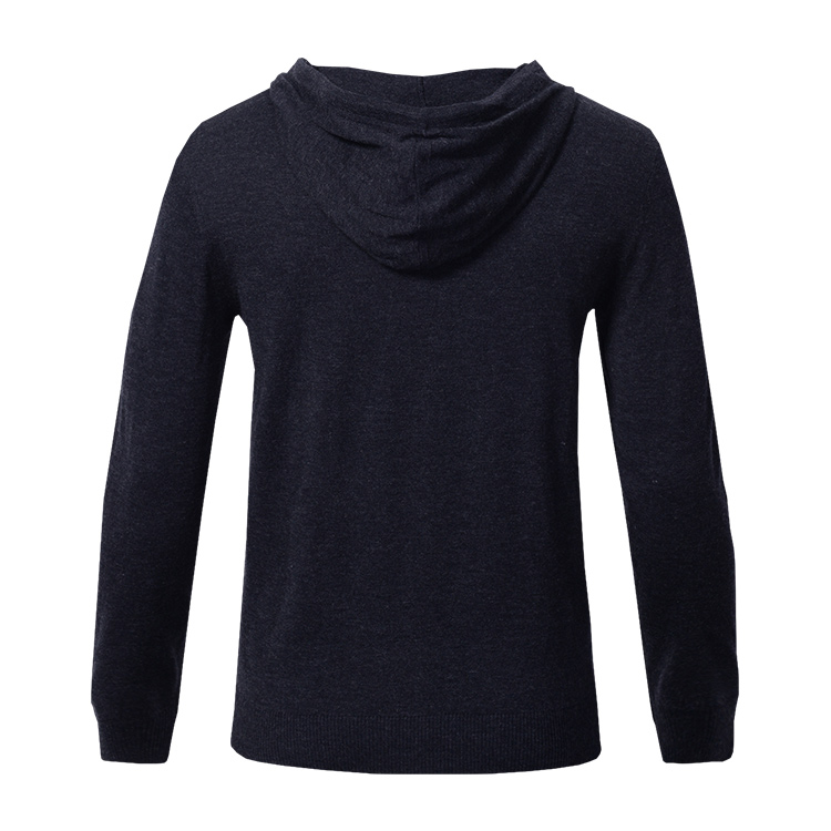 Black Custom Autumn Acrylic/Cotton/Wool Knitting Sweater Man Crewneck Casual Men's Sweater