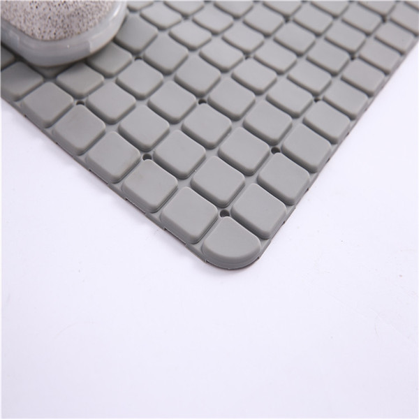 Durable 38x78cm PVC Bath Mat With Foot Scratch