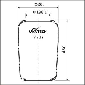 China IATF16949 727N Bus Air Springs W01-095-0191 Firestone Air Bellows 02.2002.42.00 8117 VKTECH V727 wholesale