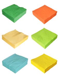 China Disposable 18gsm Colored Paper Napkins Light Blue Degradable 40×40cm wholesale