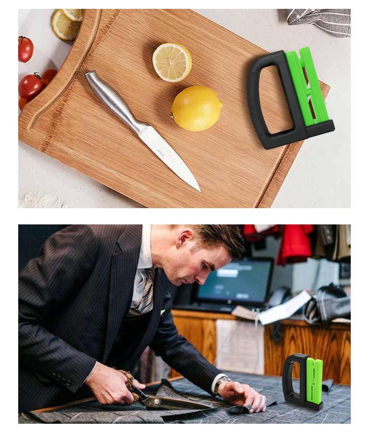 Amazon Small Kitchen Sharpening Stone 2 Stages Mult-Function Knife Scissor Sharpener