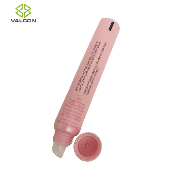 Hot Stamping Silver Lip Balm Empty Container Tubes Pink Screw Cap Nozzle Tip