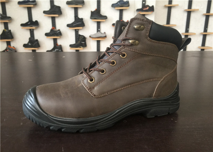 Nubuck Leather Military Boots , Steel Toe Construction Work Boots With Kevlar Middle Sole