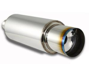 China Round 2.5 &quot; Inlet 4&quot; Outlet Stainless Steel Exhaust Muffler wholesale