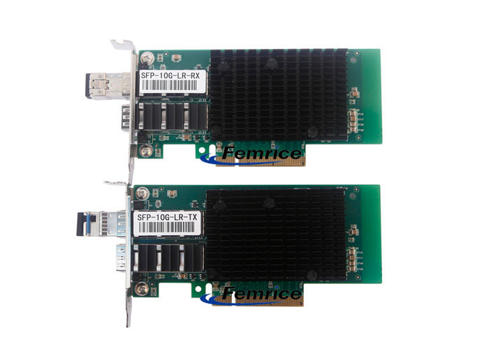 Femrice 10Gbps Dual Port Unidirectional Transmit Gigabit Ethernet Server Adapter PCIe x8 SFP+ Slots Network Controller