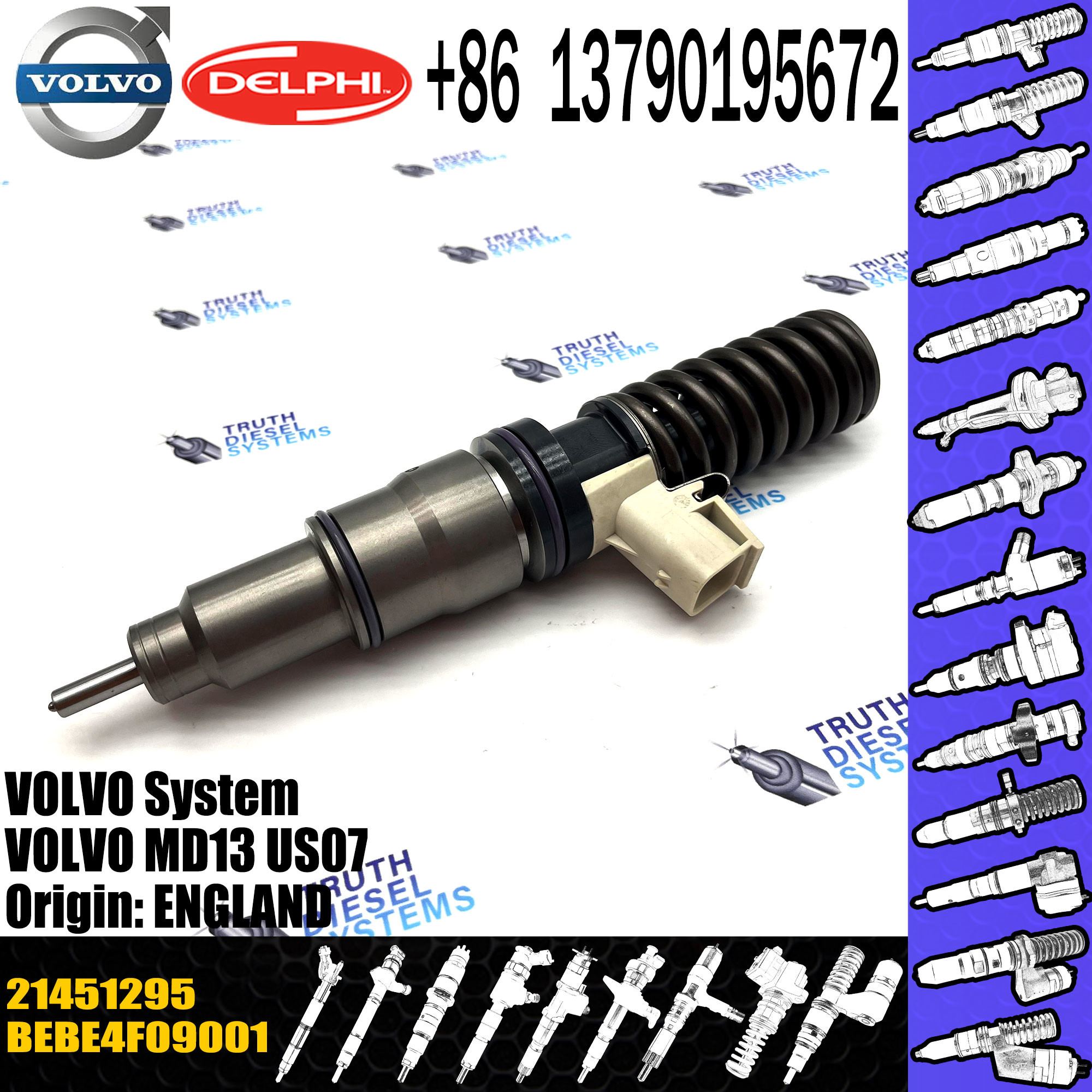 High Performance Diesel Engine Parts 21451295 Electronic Unit Common Rail Fuel Injector BEBE4F09001 For Diesel Engine