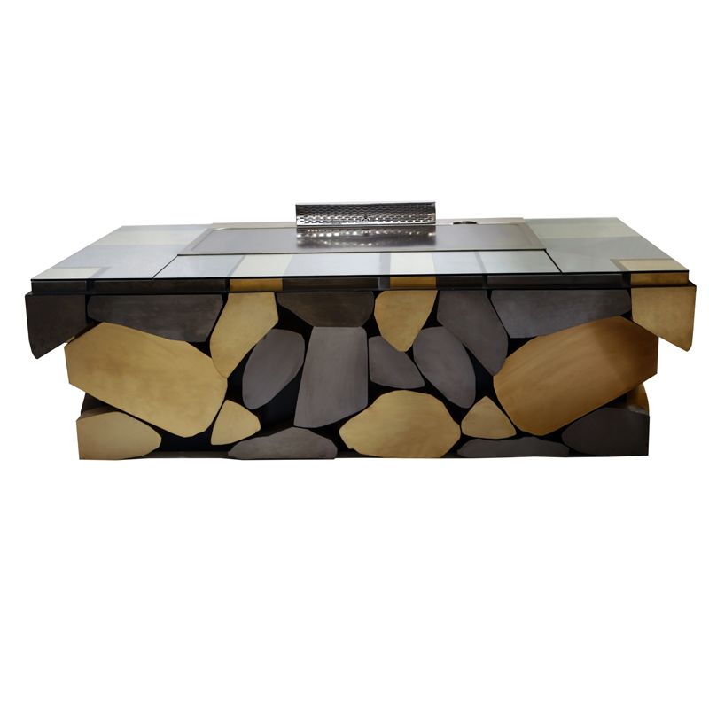 Professional Japanese Style Rectangle Teppanyaki Grill Table