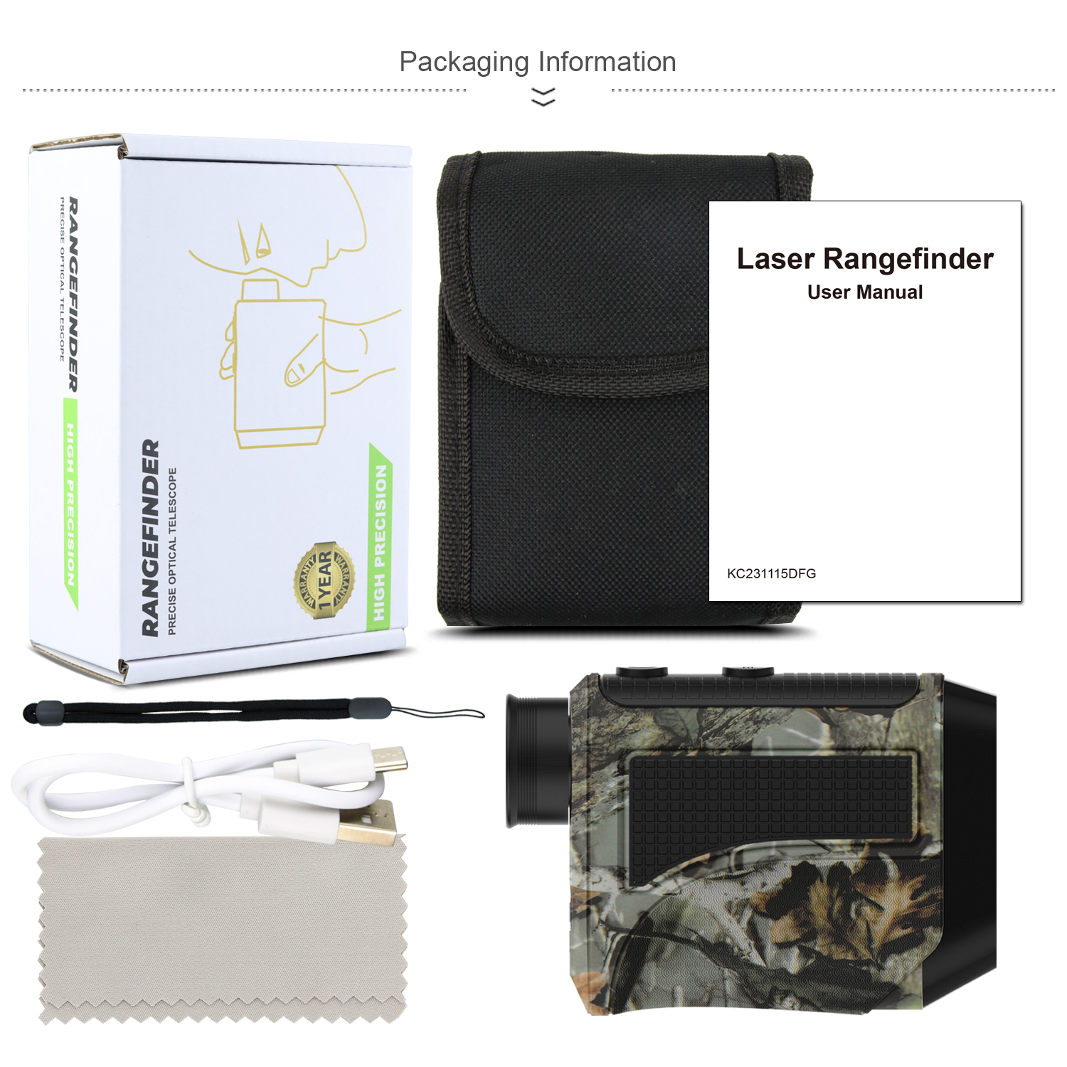 kaemeasu Laser Distance Meter Professional Hunting Rangefinder Outdoor Activities Handheld Shooting Range Finder F450